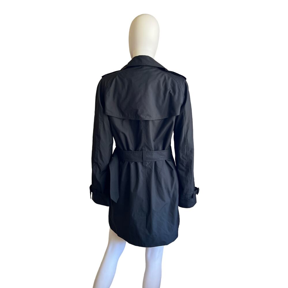 Authentic Burberry Brit Black Wool Lined Trench Jacket Coat IT 42 US 8 - Picture 3 of 11